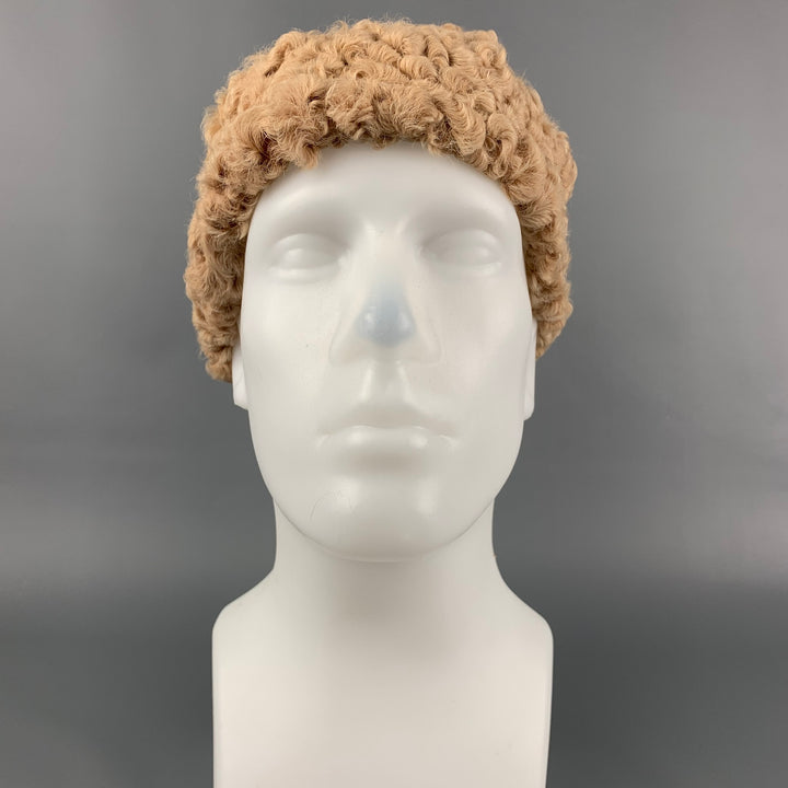 Vintage DAVID COHEN Beige Astrakhan Hat