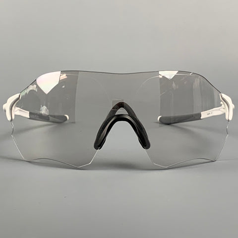 OAKLEY Radar EV Patch Clear White Acetate Wrap Shield Sunglasses