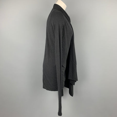 RICK OWENS Lilies One Size Charcoal Acetate Draped Cardigan