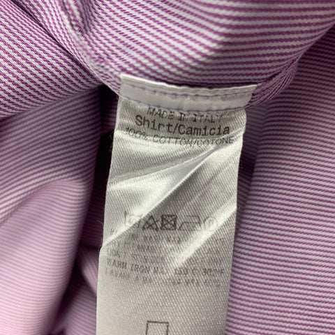 GUCCI Size L Purple White Stripe Cotton Button Down Long Sleeve Shirt