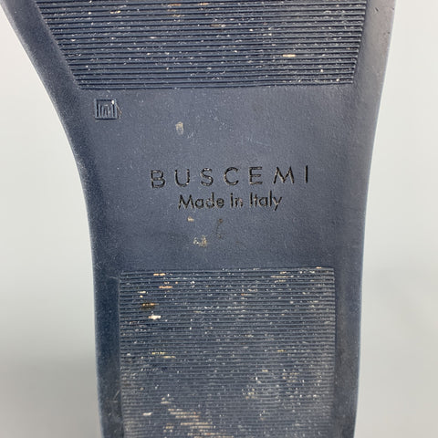 BUSCEMI Taille 8 Baskets montantes à lacets en cuir bleu marine