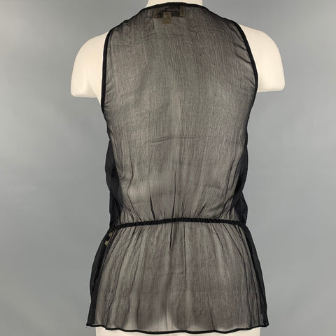 ELIZABETH and JAMES Size XS Black Silk Sleeveless Casual Top