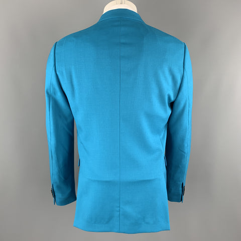 PAUL SMITH Size 40 Aqua Wool Notch Lapel Two Buttons Sport Coat