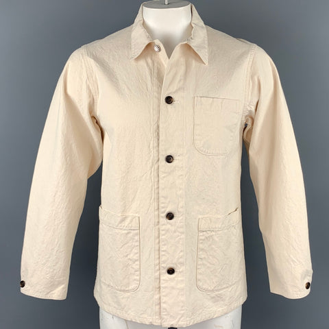 SEUVAS Size L Beige Cotton Worker Jacket