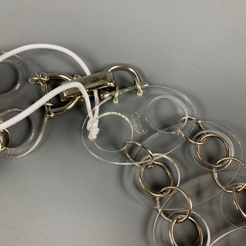 PACO RABANNE Clear Silver Link Lucite Ring Necklace Belt