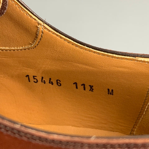 MAGNANNI Size 11.5 Brown Leather Lace Up Square Toe Loafers