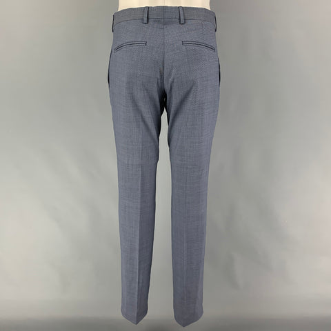 THE KOOPLES Size 38 Blue Grid Wool Notch Lapel Suit