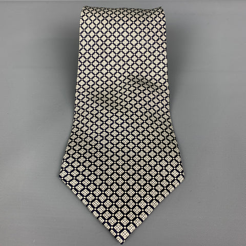 BOSS by HUGO BOSS Silver Geometric Silk Tie