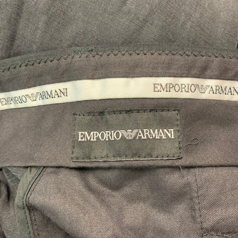 EMPORIO ARMANI Size 32 Black Linen Silk Zip Fly Dress Pants