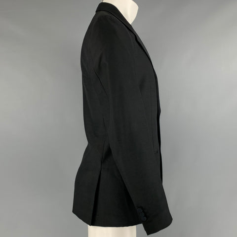 MARC JACOBS Size 38 Black Wool Polyester Tuxedo Sport Coat