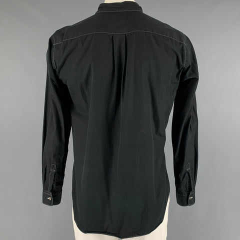 COMME des GARCONS Size XL Black Contrast Stitch Cotton Long Sleeve Shirt