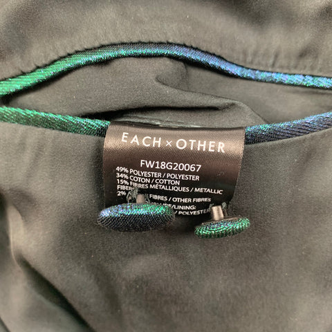 EACH X OTHER Size 36 Green Blue Iridescent Polyester Blend Sport Coat
