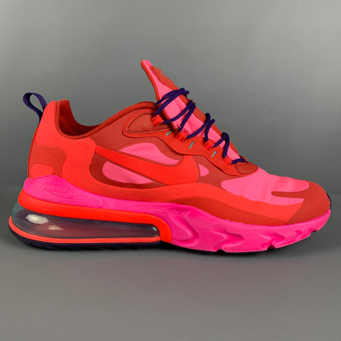NIKE AIR70 React Talla 14 Zapatillas de deporte de cuero con bloques de color rosa y rojo