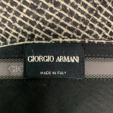 GIORGIO ARMANI Size 32 Black White Pattern Wool Pleated Dress Pants
