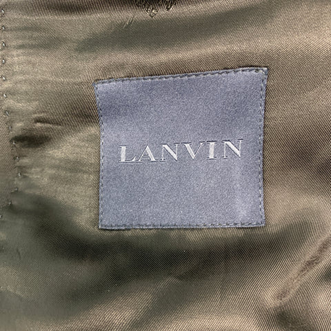 LANVIN Size 36 Black Wool Mohair Notch Lapel Sport Coat