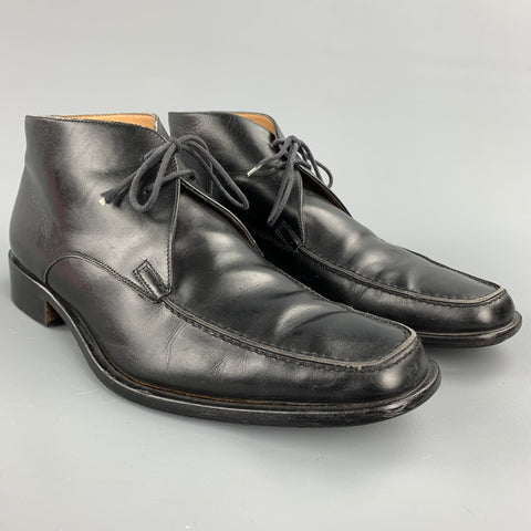 BALLY Size 9 Black Leather Chukka Lace Up Shoes