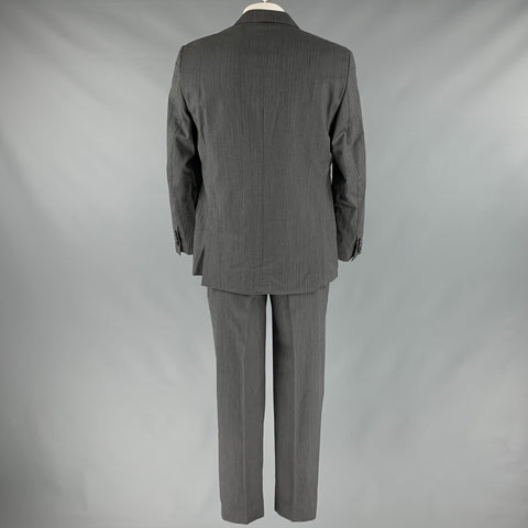 PAUL SMITH Size 42 Charcoal Herringbone Wool Notch Lapel Suit