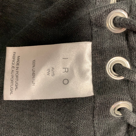 IRO Avys Size XS Black Solid Linen Sleeveless Tank Top