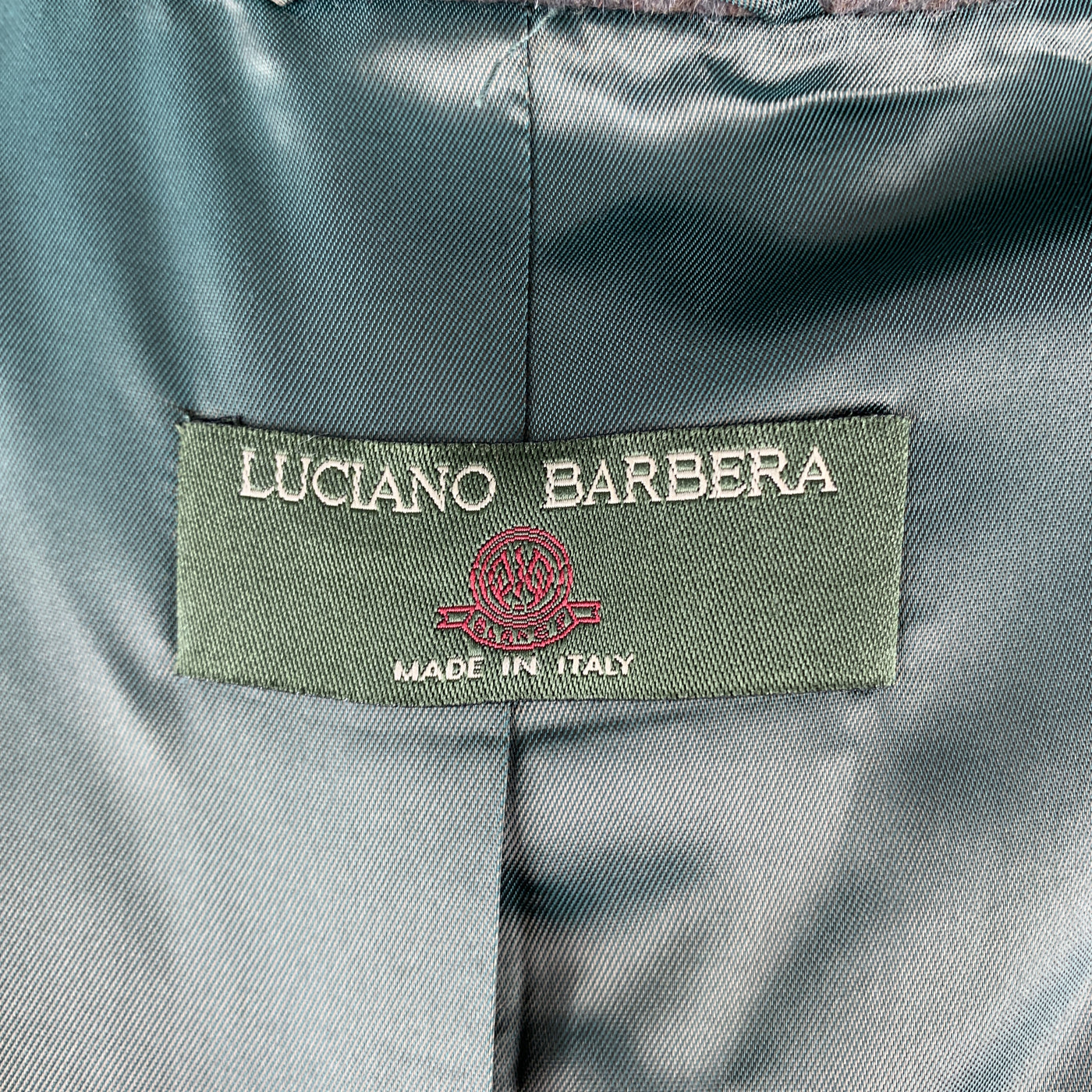 LUCIANO BARBERA Size 12 Muted Olive Wool Blend Coat