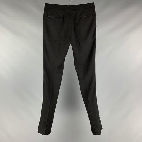 BAND OF OUTSIDERS Taille 32 Pantalon habillé en laine unie noire Zip Fly