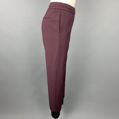 PS by PAUL SMITH Size 32 Plum Wool Elastic Waistband Casual Pants