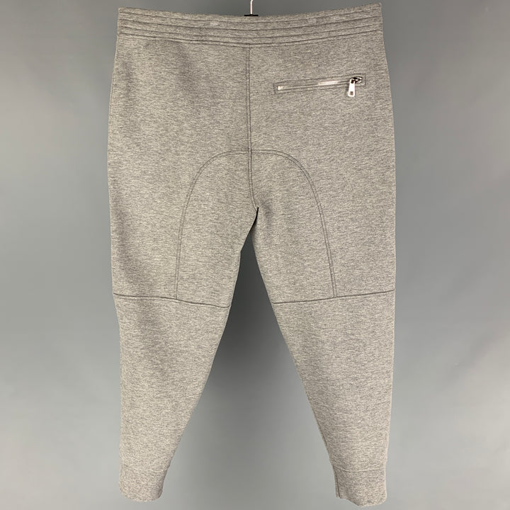 NEIL BARRETT Talla XL Pantalones deportivos de viscosa gris jaspeado Pantalones casuales