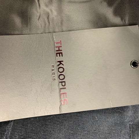 THE KOOPLES Taille 42 Costume à revers cranté en coton velours côtelé noir