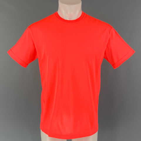 JIL SANDER Size XS Coral Polyester Crew-Neck T-shirt