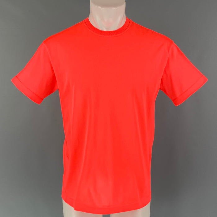 JIL SANDER Size XS Coral Polyester Crew-Neck T-shirt