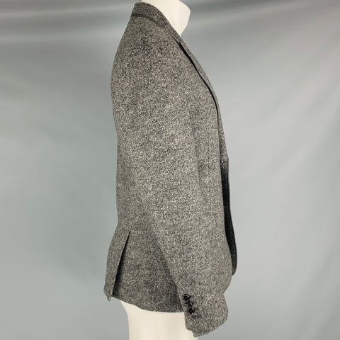 DOLCE & GABBANA Size 40 Grey Black Heather Wool Peak Lapel Sport Coat