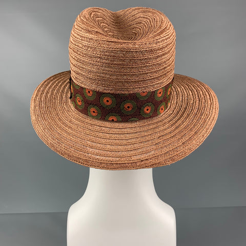 ALBERTUS SWANEPOEL Size M Brown Woven Fedora Hat