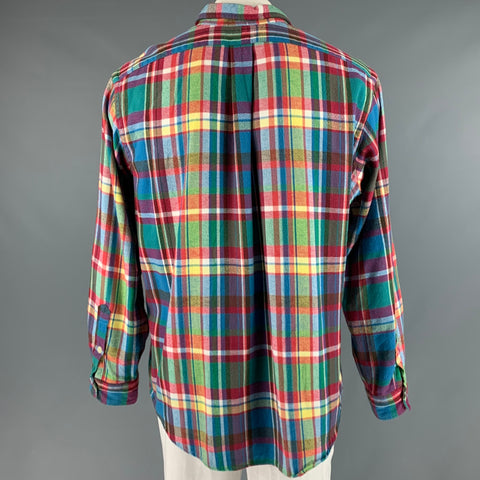 POLO by RALPH LAUREN Size XL Multi-Color Plaid Cotton Flannel Long Sleeve Shirt
