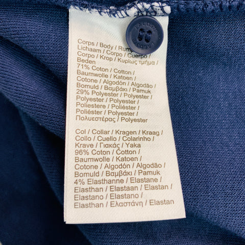 LACOSTE Size M Navy Terry Cloth Cotton Polyester Polo