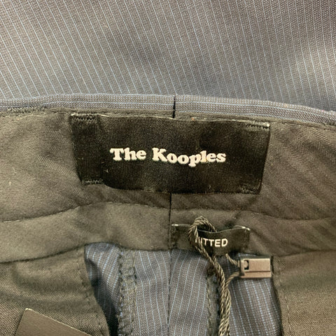 THE KOOPLES Size 32 Navy Stripe Wool Zip Fly Dress Pants