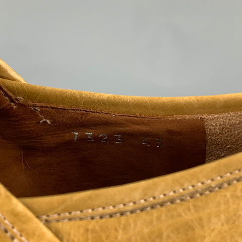DRIES VAN NOTAN Talla 10 Zapatos con cordones y punta cuadrada con ribete rojo de cuero color canela