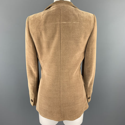 AKRIS Size 8 Tan Wool Blend Corduroy Blazer