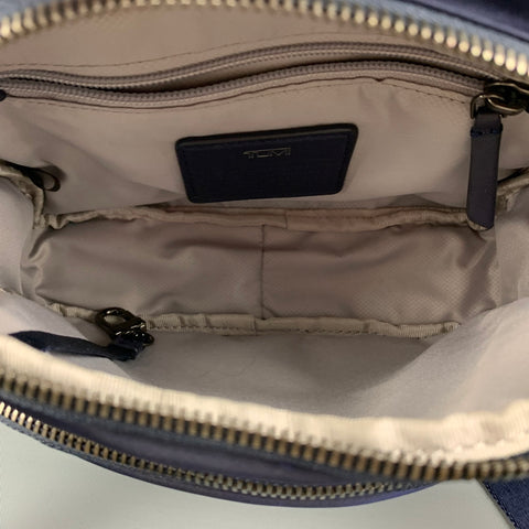 TUMI Navy Nylon Cross Body Voyageur Troy Handbag