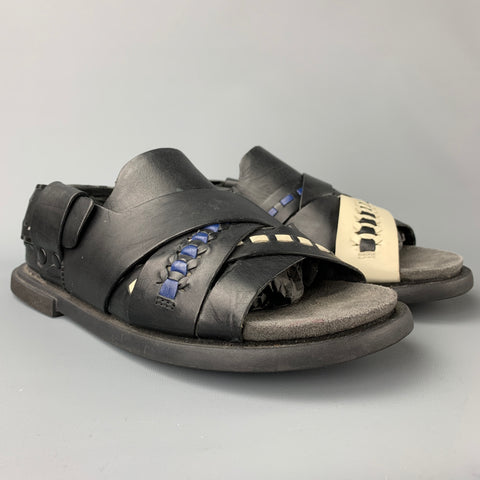 CAMPER Size 8 Black Leather Straps Sandals