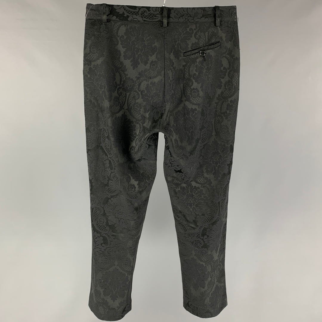 VIVIENNE WESTWOOD Size 32 Black Jacquard Polyester Cotton Dress Pants