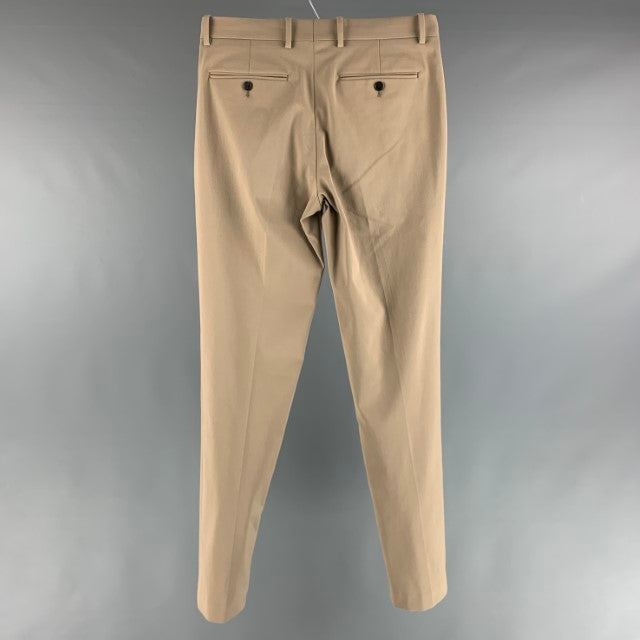 THEORY Size 30 Brown Khaki Cotton Flat Front Dress Pants