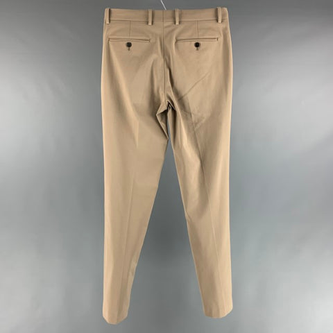 THEORY Size 30 Brown Khaki Cotton Flat Front Dress Pants
