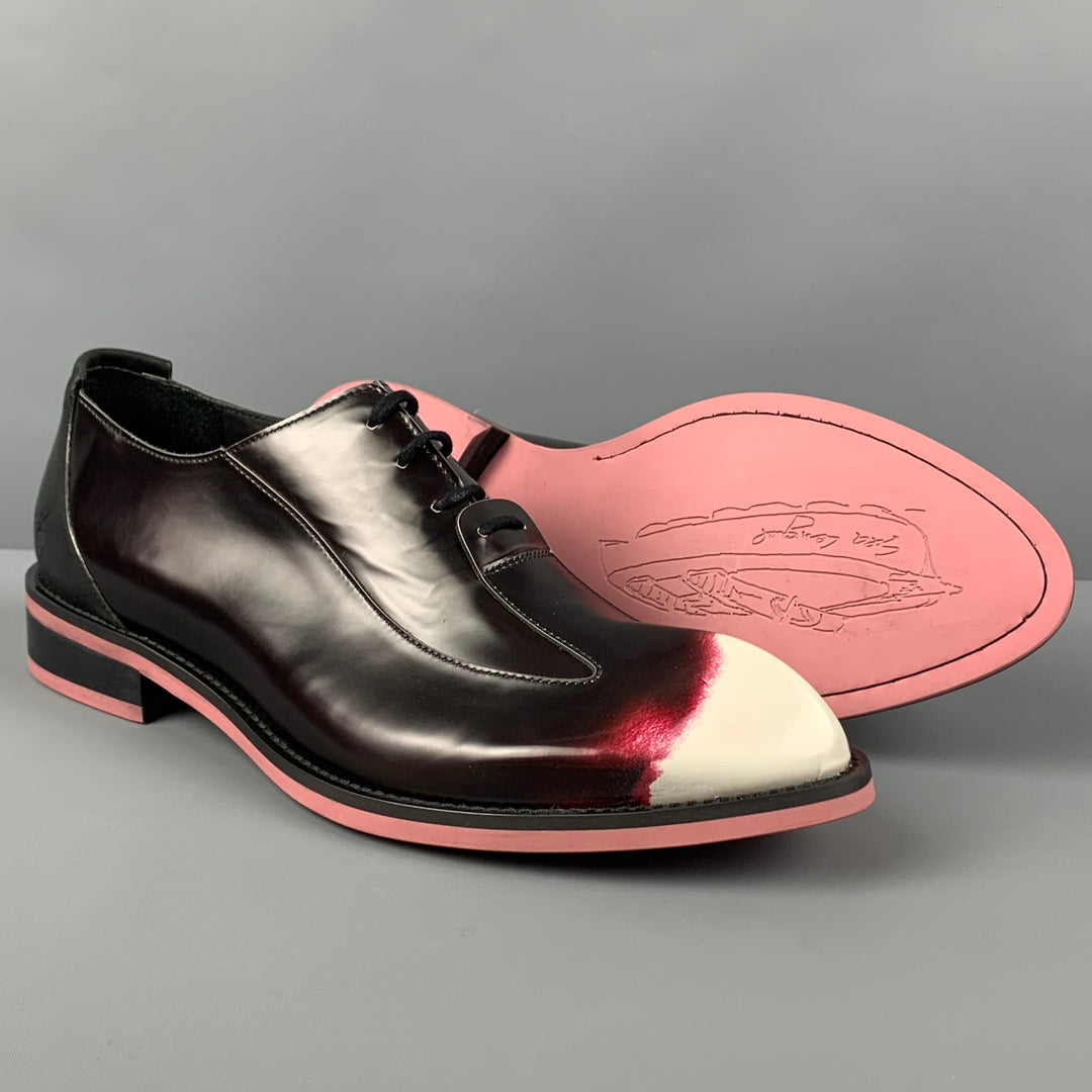 JOHN FLUEVOG Size 10 Brown Pink Cream Ombre Leather Wingtip Lace Up Shoes