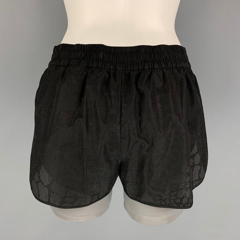 ALEXANDER WANG x H&amp;M Talla 6 Pantalones cortos de poliéster de tejidos mixtos negro plateado
