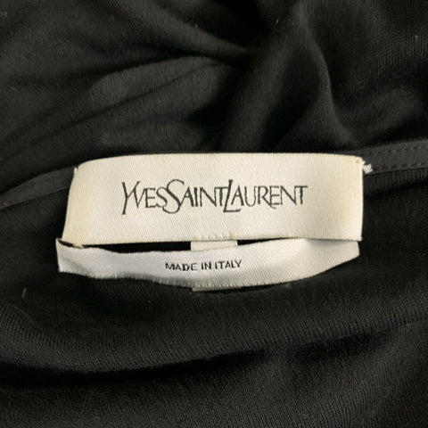YVES SAINT LAURENT Talla 10 Vestido drapeado liso negro