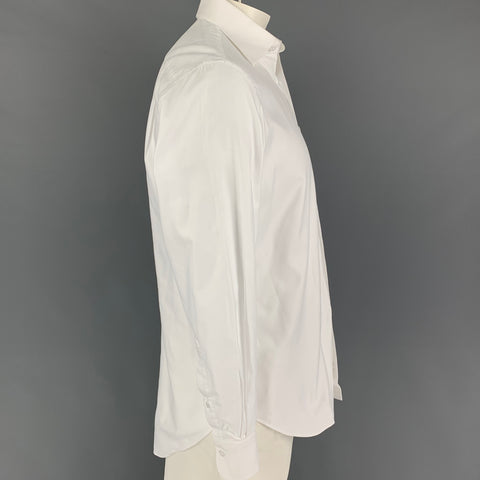 CUSTOM MADE Talla M Camisa blanca de manga larga con un bolsillo