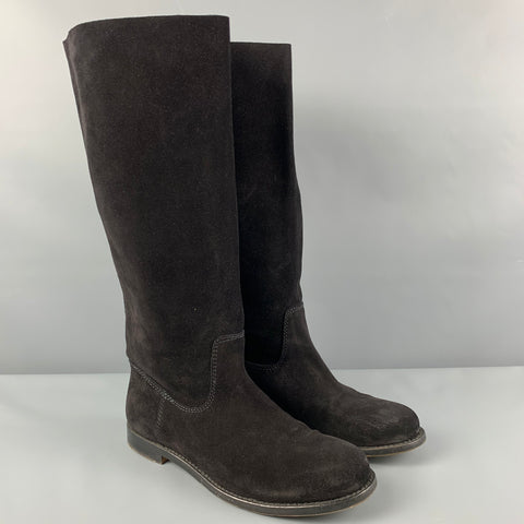 VERA WANG Kristen Talla 9 Botas de ante negras