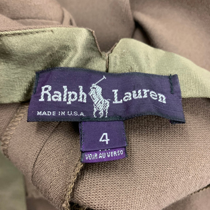 RALPH LAUREN Purple Label Size 2 Tan Wool Double Breasted Pants Suit