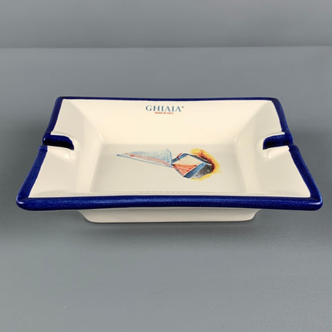 GHIAIA White Ceramic Caffe' del Porto Ashtray