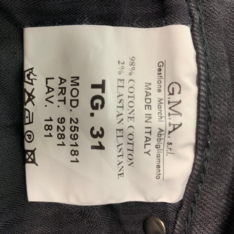 MESSAGERIE Size 31 Grey Charcoal Distressed Cotton  Elastane Button Fly Jeans
