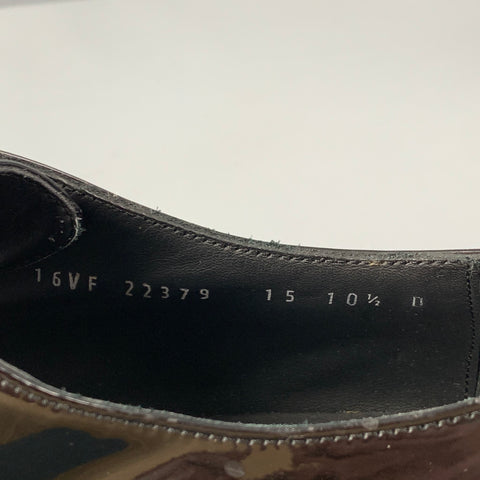SALVATORE FERRAGAMO Size 10.5 Black Patent Leather Lace Up Shoes